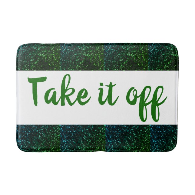 Take it off Bath Mat / Blue Green Sparkle (Front)