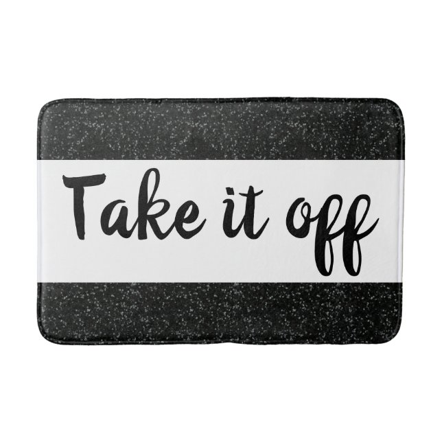 Take it off White and Black Sparkle Bath Mat (Front)