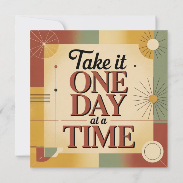 Take It One Day At A Time Invitation (Front)
