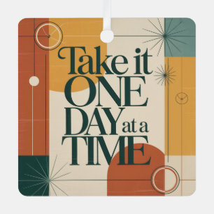 Take It One Day At A Time Metal Tree Decoration