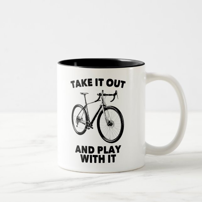 Take It Out And Play With It Bike Two-Tone Coffee Mug (Right)