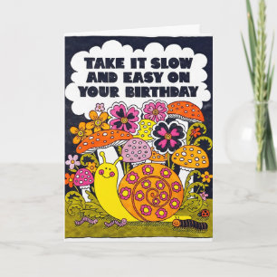 Take It Slow and Easy Birthday Letterpress Card