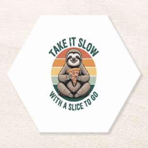 Take It Slow with a Slice to Go Paper Coaster