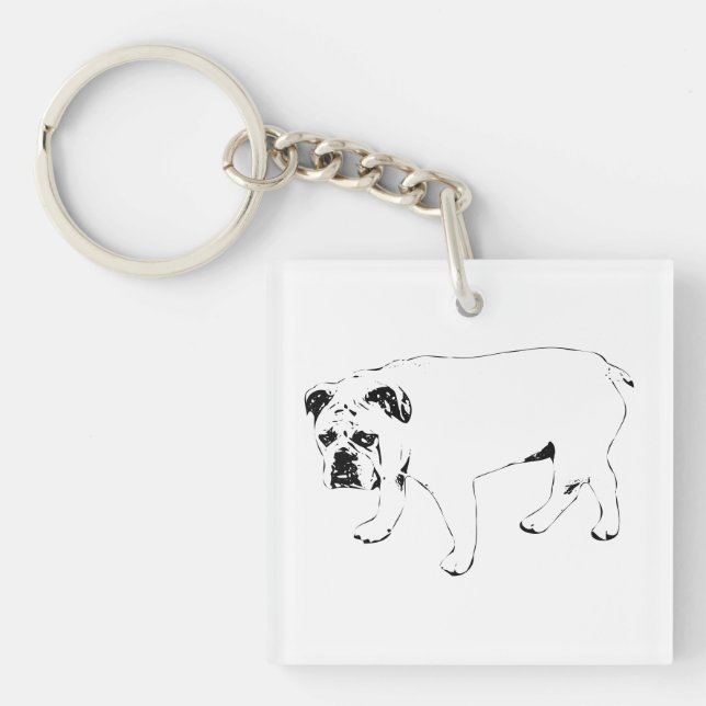 Take Joy, Bulldog Charm Key Ring (Front)