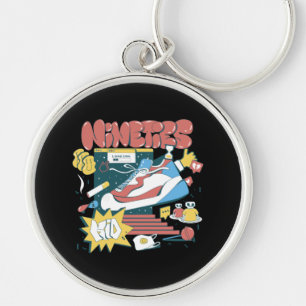 Take Me Back To The Nineties - Retro 90s Elements Key Ring