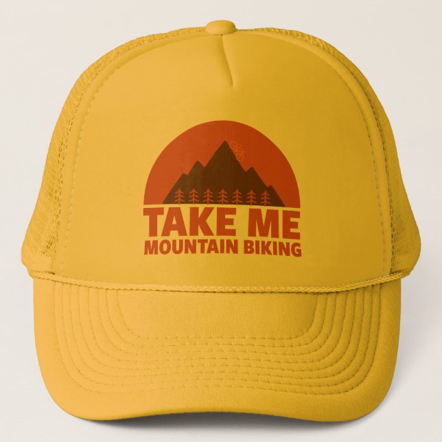 Take Me Mountain Biking Trucker Hat (Front)