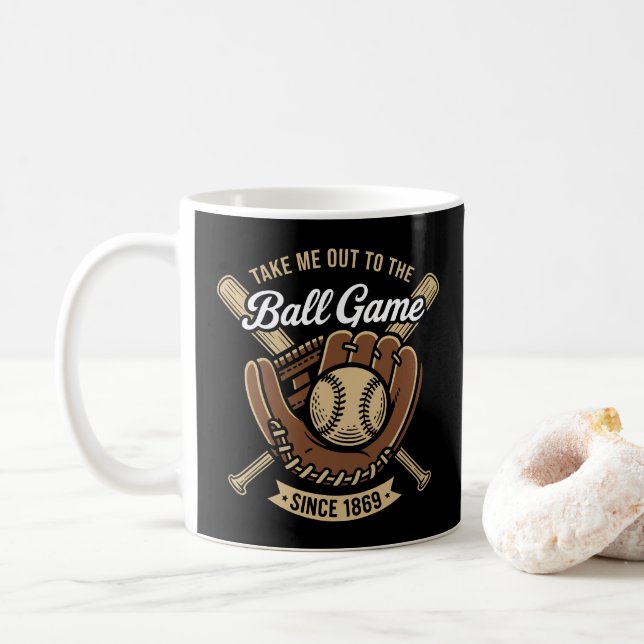 Take Me Out to the Ball Game Coffee Mug (With Donut)