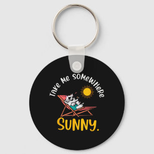 Take Me Somewhere Beach Sunny Vacation Summer Key Ring