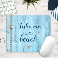 Take me to beach light blue coastal rustic wood