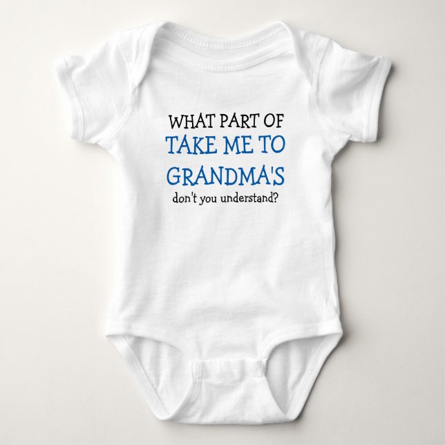 Take Me to Grandma's bestselling baby bodysuit (Front)