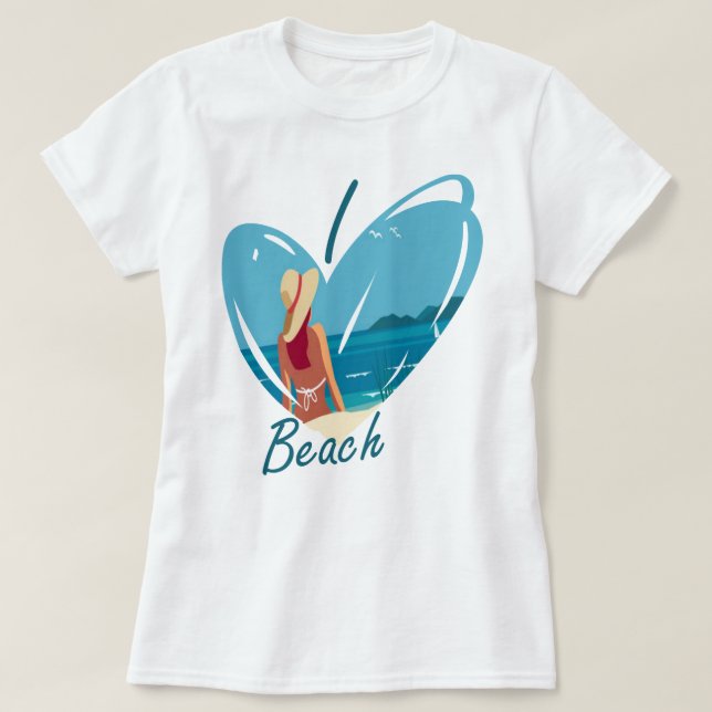 Take Me To The Beach tee i love beach (Design Front)