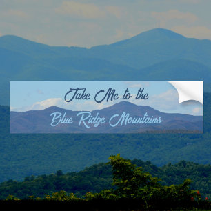 Take Me to The Blue Ridge Mountains Photographic Bumper Sticker