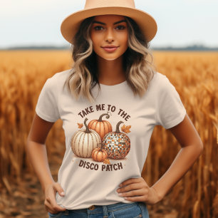 Take me to the Disco Patch watercolor fall ladies Tri-Blend Shirt