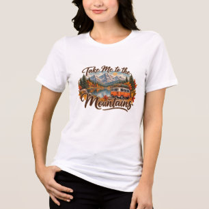 Take Me to the Mountains Travel-Poster Feel Tri-Blend Shirt