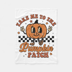 Take Me To The Pumpkin Patch Autumn Fall Thanksgiv Fleece Blanket