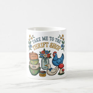 Take Me To The Thrift Shop Retro Vintage Thrifting Coffee Mug