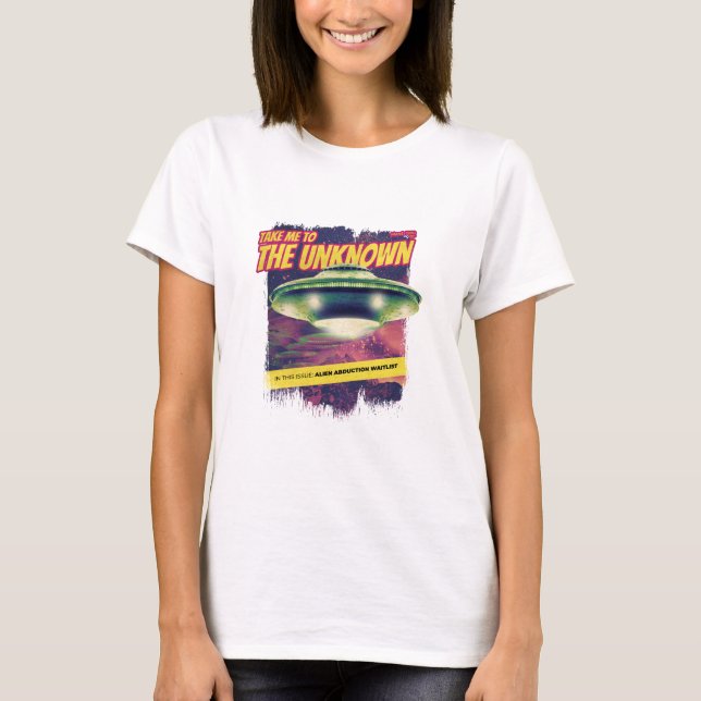 Take Me To The Unknown Retro Magazine Cover T-Shirt (Front)