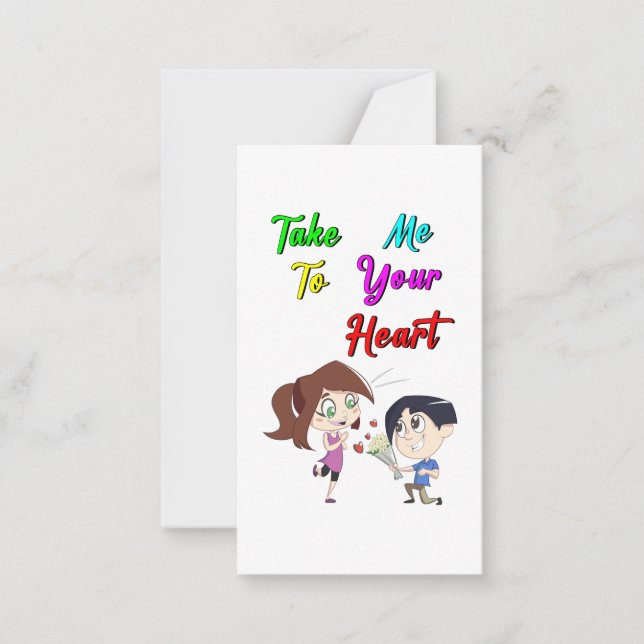 Take Me To Your Heart valentines Card (Front)