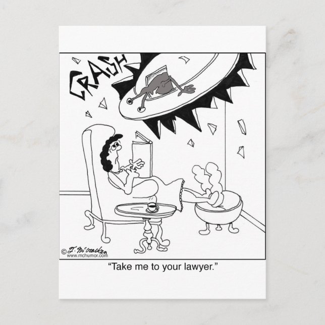 Take Me To Your Lawyer Postcard (Front)
