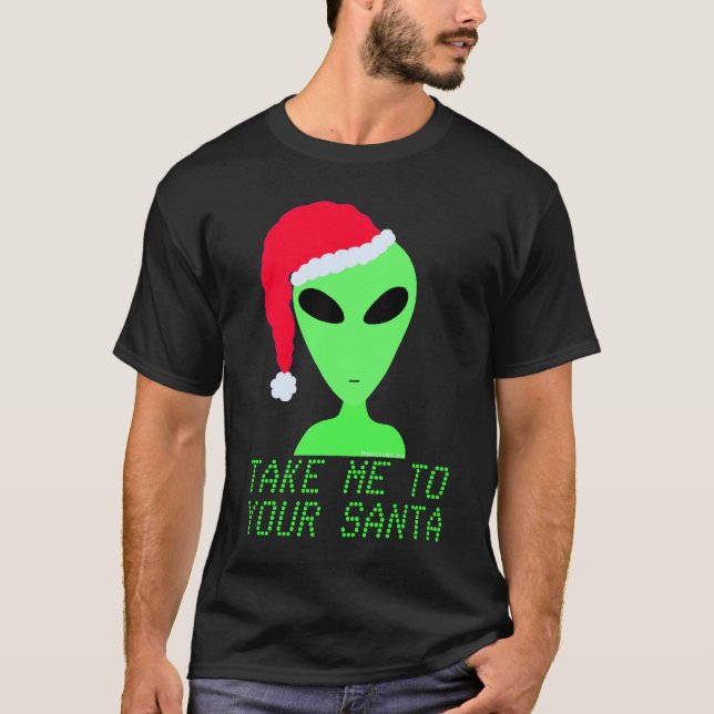 Take Me To Your Santa Fashion Funny Christmas T-Shirt (Front)