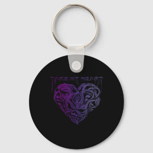 Take My Heart Scary Creepy Demons Spooky Halloween Key Ring