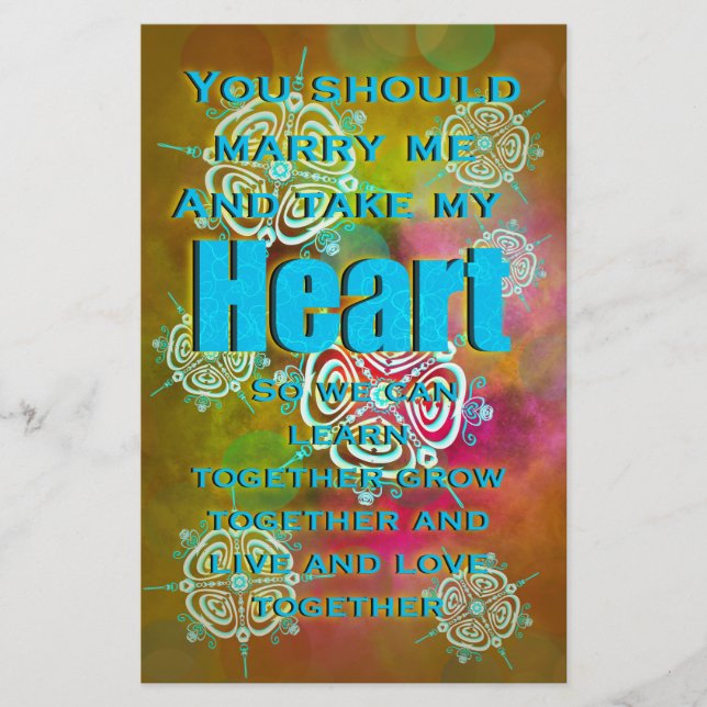 Take my heart stationery (Front)