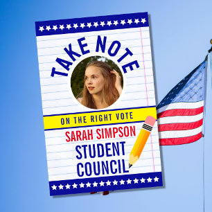 Take Note: Vote" Election Student Council Election Poster