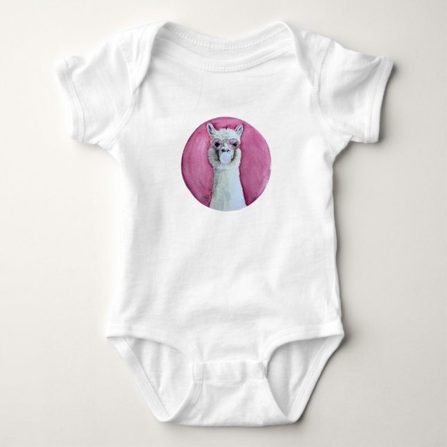 Take-off llama baby bodysuit (Front)