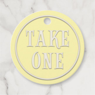 "Take On" Wonderland Tea Party Yellow Custom Favour Tags