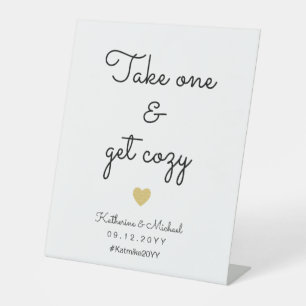 Take One and Get Cosy Winter Wedding Favour Sign 