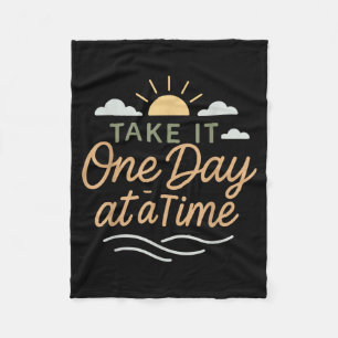 Take One Day At A Time Mental Health Calm Fleece Blanket