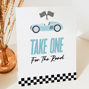 Take One For The Road Red Race Car Favours Pedestal Sign