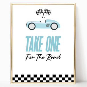 Take One For The Road Red Race Car Favours Sign