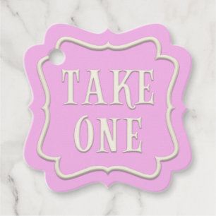 "Take One" Wonderland Tea Party Pink Personalised Favour Tags