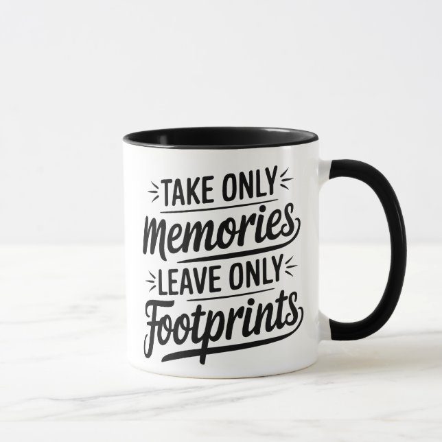 Take Only Memories Leave Only Footprints Quote Mug (Right)