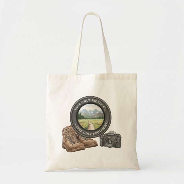 Take Only Pictures Leave Only Footprints Tote Bag (Front)