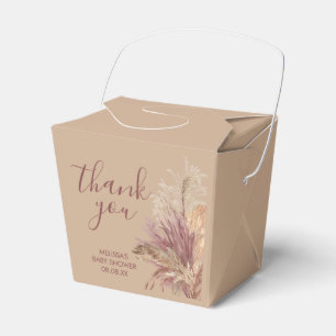 Take Out Favour Box Boho Pampas Grass Mauve Pink