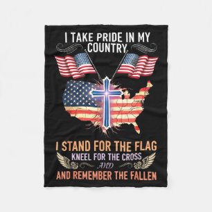 Take pride in country stand for the flag kneel fleece blanket