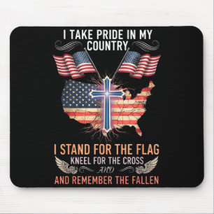 Take pride in country stand for the flag kneel mouse pad