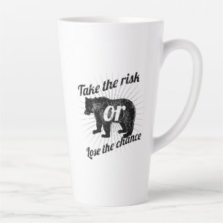 Take Risk – Motivational Quote Bear Graphic Design Latte Mug