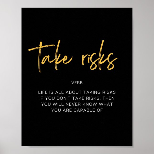 Take Risks Inspiring Quote Poster (Front)