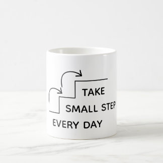 Take Small Steps Every Day – Minimalist Motivation Coffee Mug