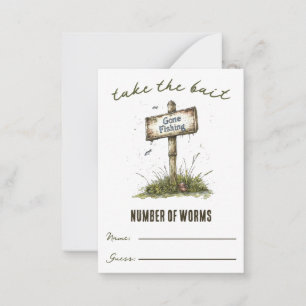 Take the Bait! Worm Guessing Game Card