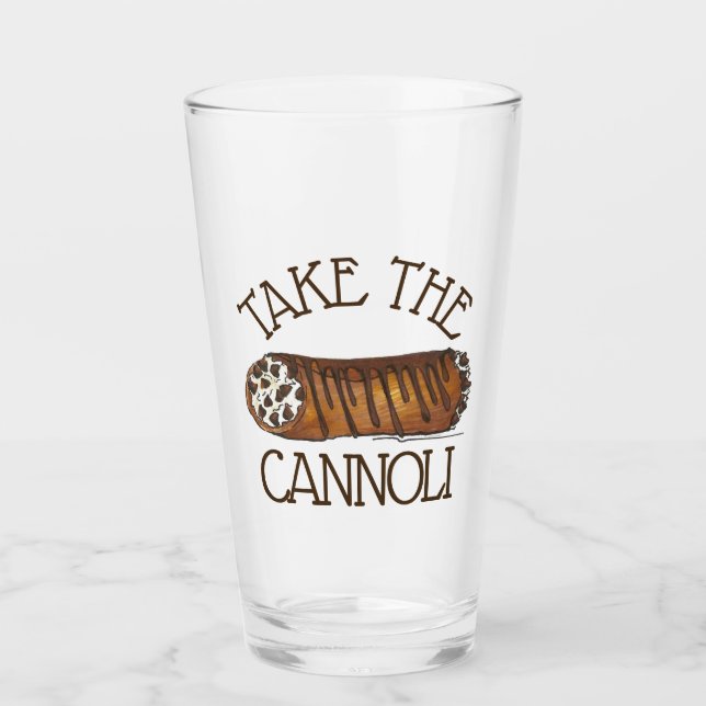 Take the Cannoli Italian Chocolate Chip Pastry Glass (Front)