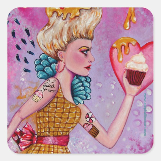 Take the Cupcake and Run Square Sticker (Front)