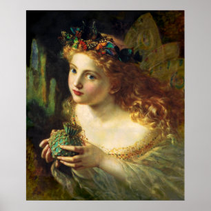 Take the Fair Face of Woman, Fairy butterflies Poster