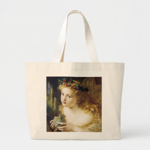 Take The Fair Face of Woman Large Tote Bag