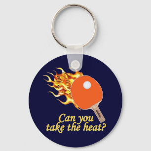 Take the Heat Flaming Ping Pong Key Ring