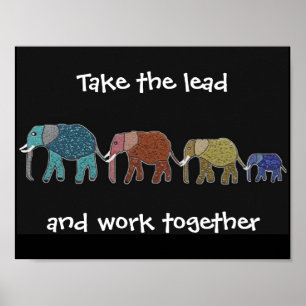 Take the Lead Elephants Motivational Poster
