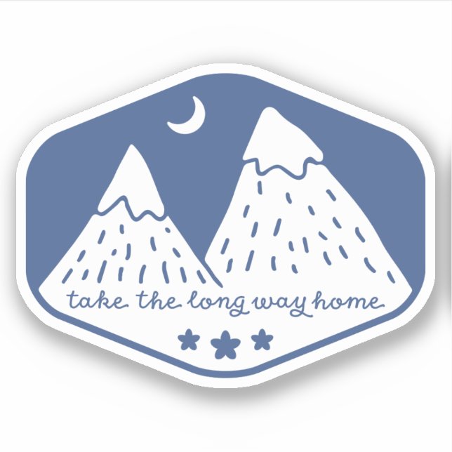 Take the Long Way Home Sticker – Blue (Front)